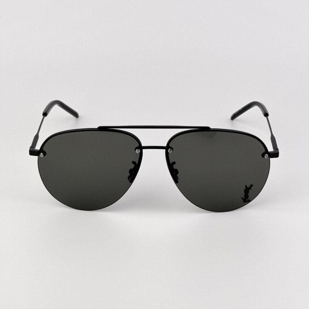 Saint Laurent CLASSIC 11/F M Pilot Sunglasses – Matte Black Grey | Model 005 - Picture 3 of 9